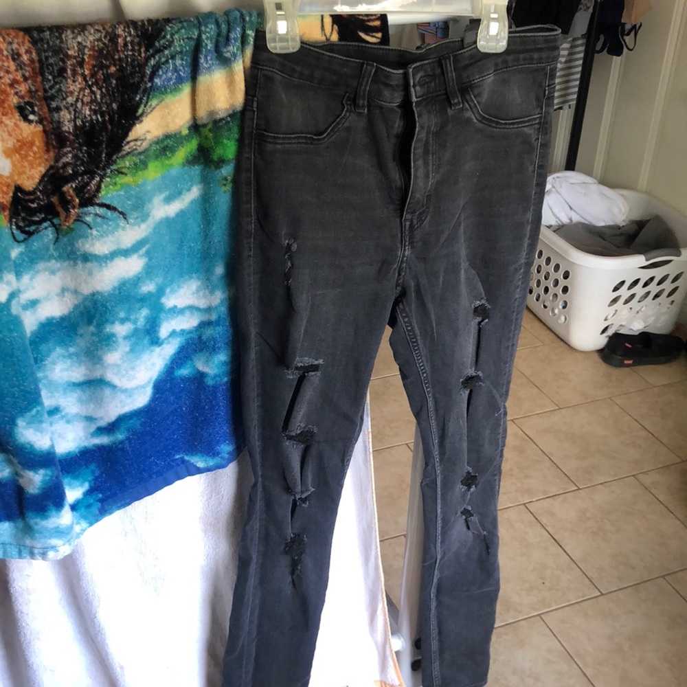 These super comfy black jeans with rips